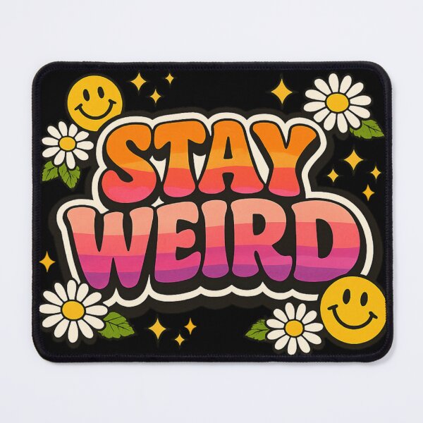 Item preview, Stay Weird – Retro Groovy Smiley & Daisy Positive Vibes Design designed and sold by WinterStorm01.