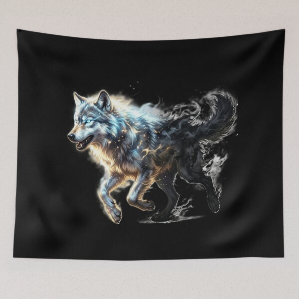 Item preview, Ethereal Celestial Wolf – Dual Light and Shadow Spirit Design designed and sold by GG-Graphics.