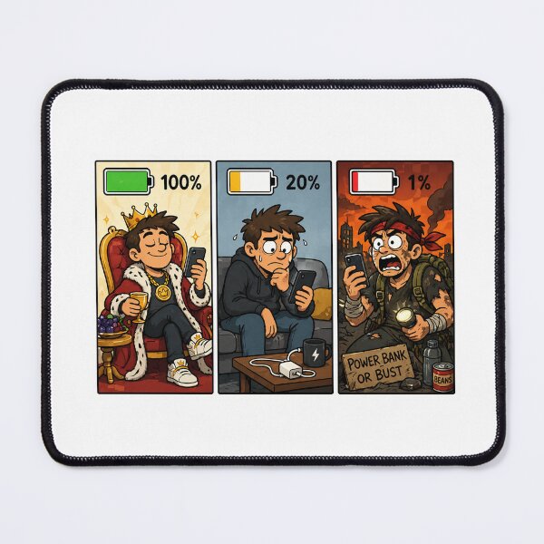 Item preview, Battery Anxiety 3 Panel Comic designed and sold by Anantha's Studio.