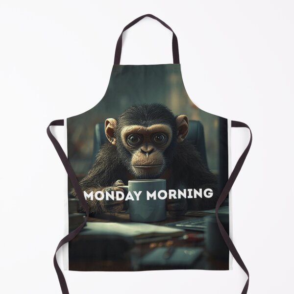 Item preview, Funny Monkey with Giant Coffee Cup Square Eyes – Monday Morning Meme Sticker for Coffee Lovers designed and sold by Mustangana.
