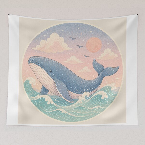 Item preview, Whale above the ocean aesthetic vintage style  designed and sold by Heaven1111.