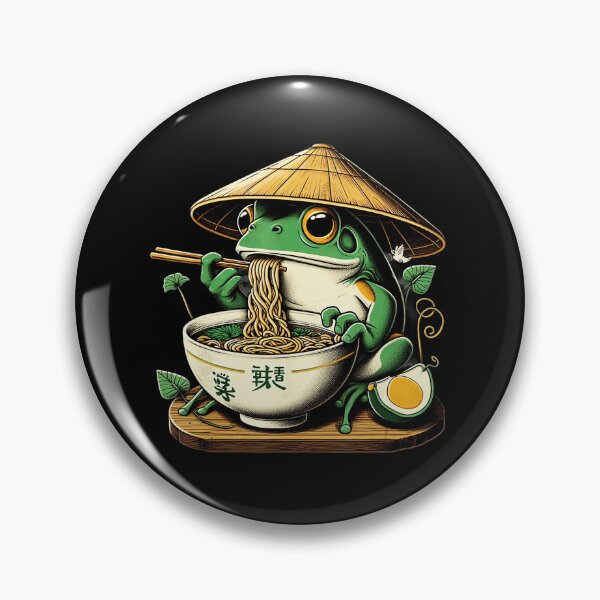 Item preview, Kawaii Frog Eating Ramen Cute Japanese Noodle  designed and sold by titanlevi.