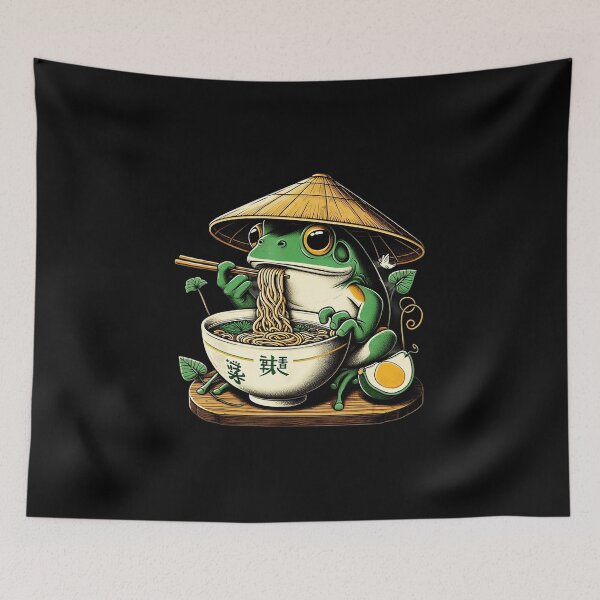 Item preview, Kawaii Frog Eating Ramen Cute Japanese Noodle  designed and sold by titanlevi.