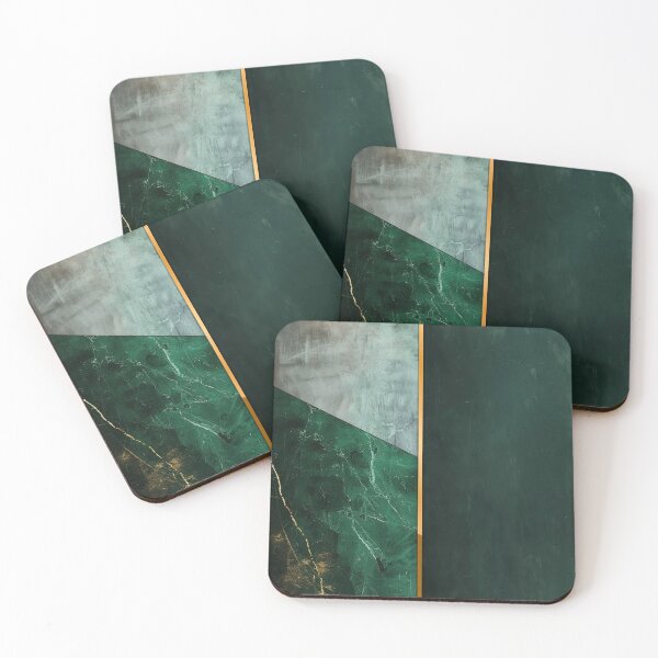 Item preview, Abstract emerald green gold design, modern minimalist structure designed and sold by CosmicGlyph.