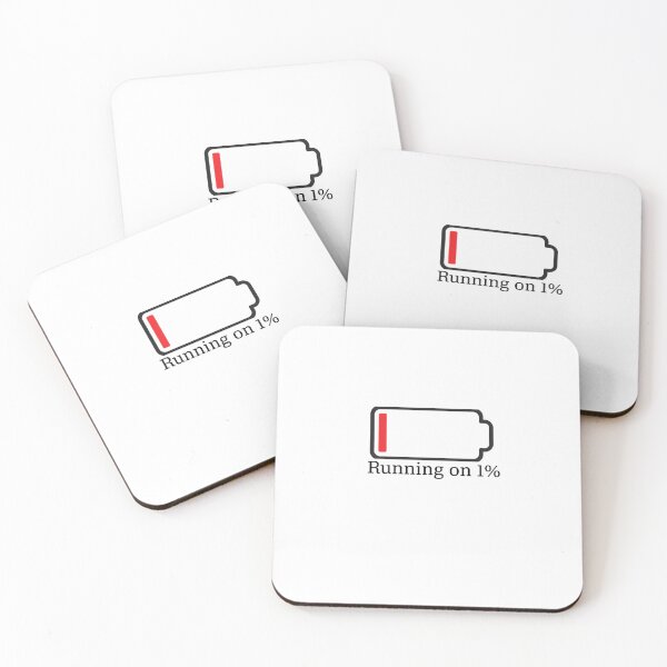 Item preview, Running on 1% Funny Burnout Tired Minimalist Quote designed and sold by darkminimalprints.