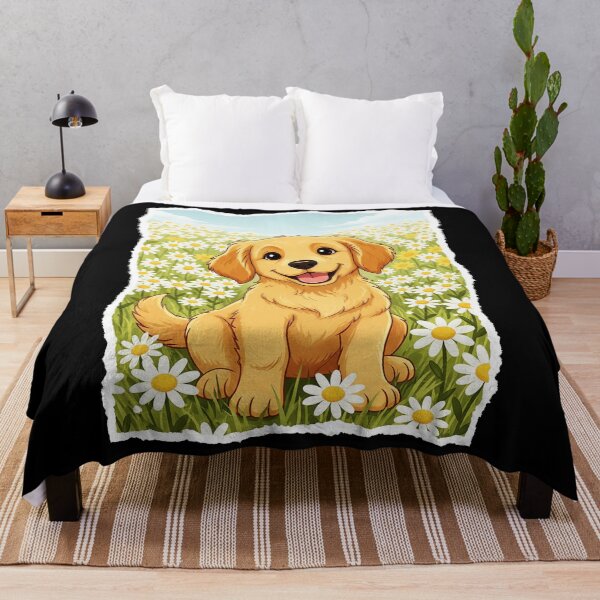 Item preview, Golden Retriever Puppy in Daisy Field Cute designed and sold by JordynLadukeg65.