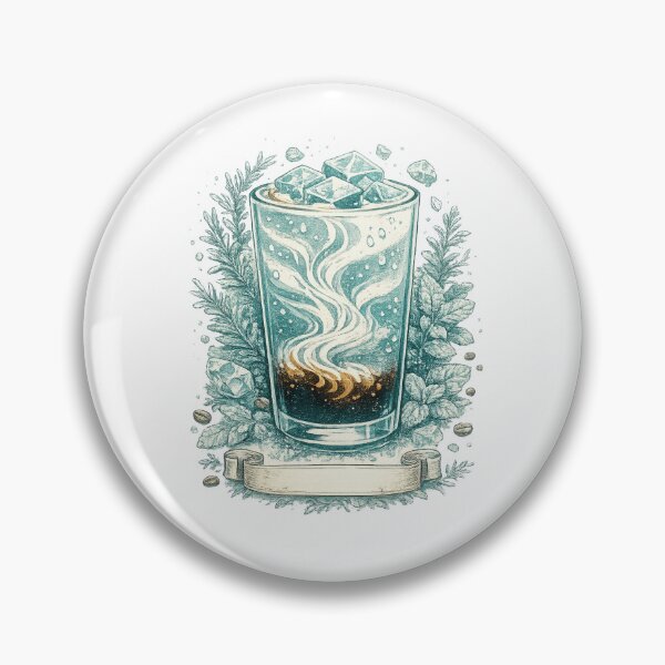 Item preview, Vintage Iced Coffee Botanical - Retro Espresso & Mint Illustration designed and sold by BrewmarkStudio.
