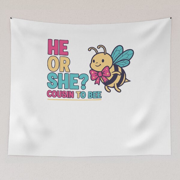 Item preview, Gender Reveal He Or She Cousin To Bee Baby Shower designed and sold by LuminOrb.