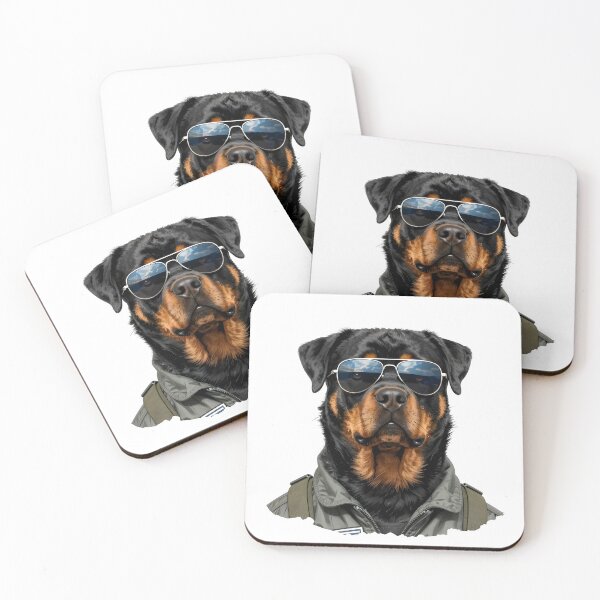 Item preview, Rottweiler Alpha Aviator | Cool Guard Dog in Sunglasses Military Portrait designed and sold by Fur Honcho.