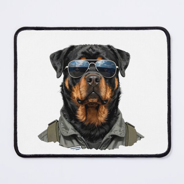 Item preview, Rottweiler Alpha Aviator | Cool Guard Dog in Sunglasses Military Portrait designed and sold by Fur Honcho.