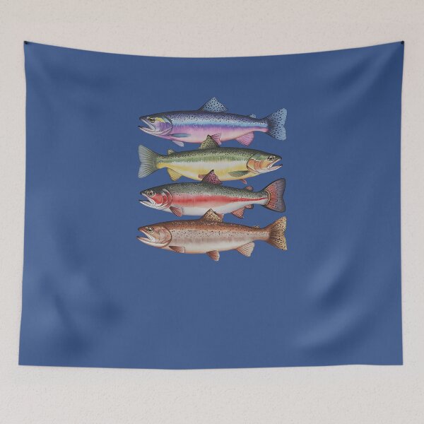 Item preview, Trout Fish Species Illustration Vintage Fishing Outdoor Nature Classic T-Shirt designed and sold by LittleRogerChin.