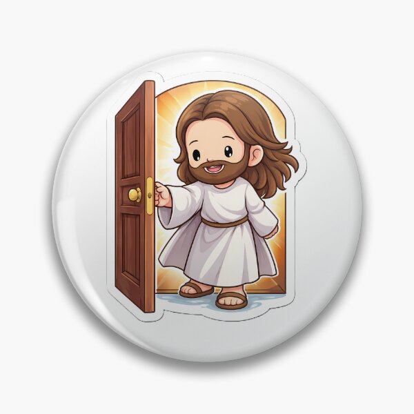 Item preview, Jesus Knocking Open Door Christian Sticker designed and sold by Faithlines.
