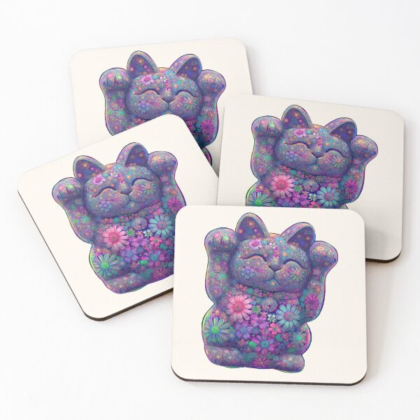 Item preview, Maneki-Neko: Floral Lucky Cat Art designed and sold by BlissxPals.