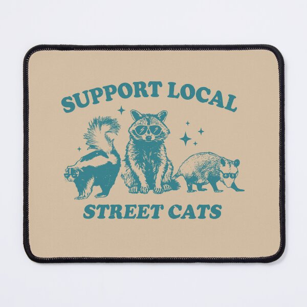 Item preview, Support Local Street Cats Funny Urban Cat Lover Rescue Vintage Classic T-Shirt designed and sold by LittleRogerChin.