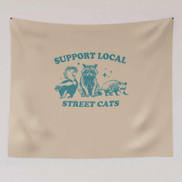 Item preview, Support Local Street Cats Funny Urban Cat Lover Rescue Vintage Classic T-Shirt designed and sold by LittleRogerChin.