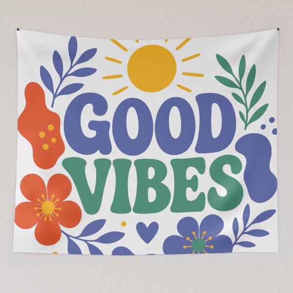 Item preview, Good vibes Retro botanical T-Shirt designed and sold by burhon.