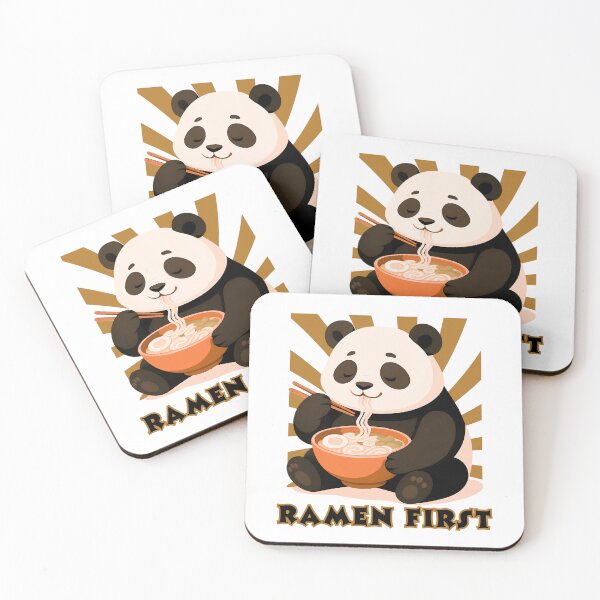 Item preview, Ramen First – Cute Panda Eating Ramen Funny Food Animal Design designed and sold by tellia-kallisto.
