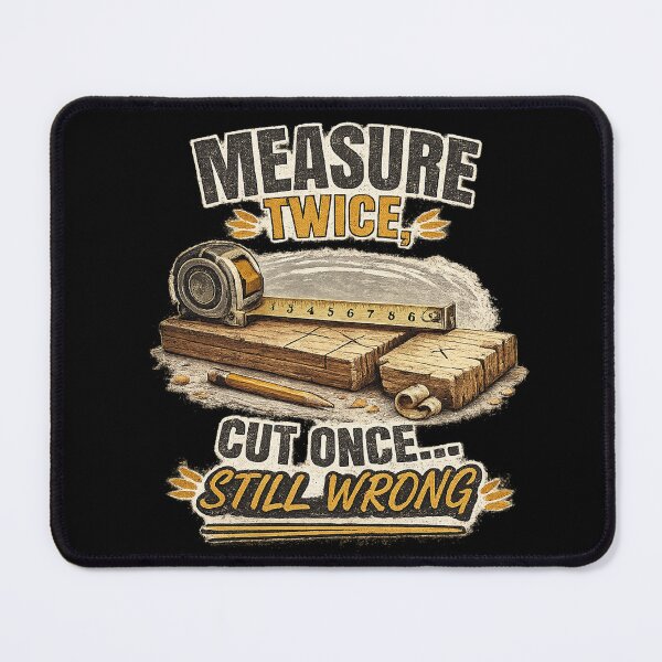 Item preview, Measure Twice Cut Once Still Wrong Funny Carpenter designed and sold by MasticGraphic.