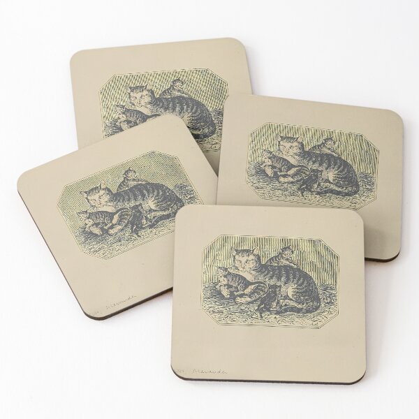Item preview, Mother Cat And Kittens | Vintage Cat Art designed and sold by GammaRay.