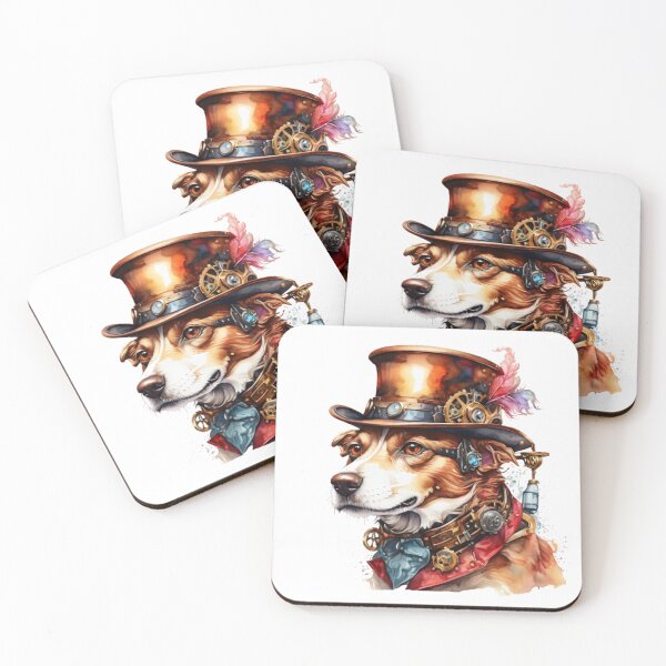 Item preview, Steampunk Dog with Top Hat – Watercolor Fantasy Portrait designed and sold by Rose Design & Photos.