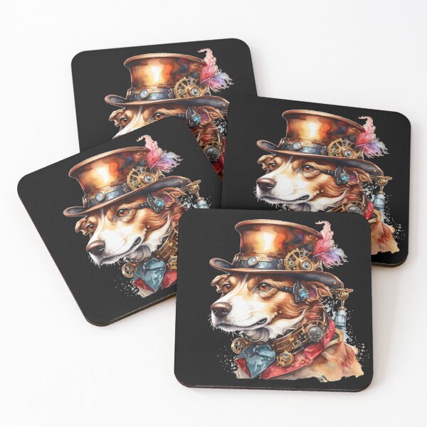 Item preview, Steampunk Dog with Top Hat – Watercolor Fantasy Portrait designed and sold by Rose Design & Photos.
