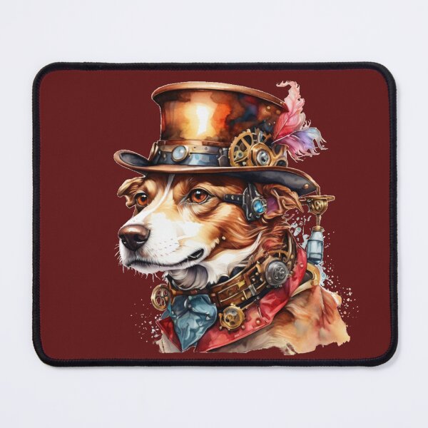 Item preview, Steampunk Dog with Top Hat – Watercolor Fantasy Portrait designed and sold by Rose Design & Photos.
