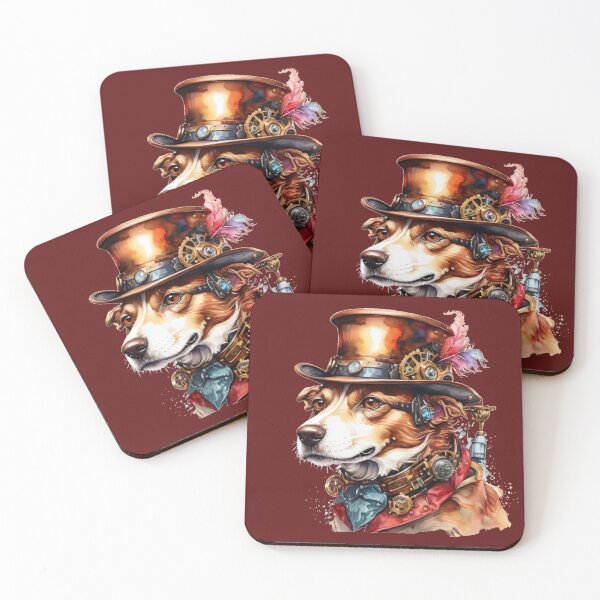 Item preview, Steampunk Dog with Top Hat – Watercolor Fantasy Portrait designed and sold by Rose Design & Photos.