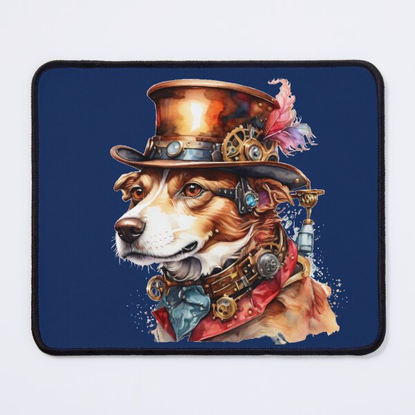 Item preview, Steampunk Dog with Top Hat – Watercolor Fantasy Portrait designed and sold by Rose Design & Photos.