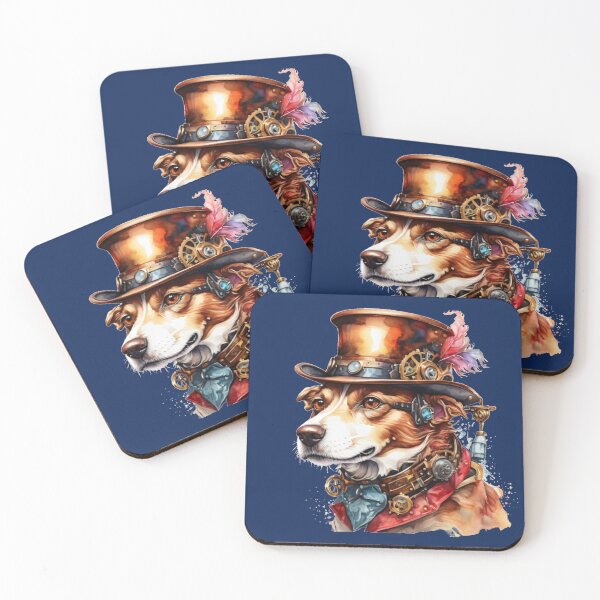 Item preview, Steampunk Dog with Top Hat – Watercolor Fantasy Portrait designed and sold by Rose Design & Photos.