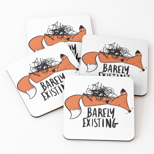 Item preview, Barely Existing Funny Exhausted Fox Anxiety Humor designed and sold by DesignFreakArt.