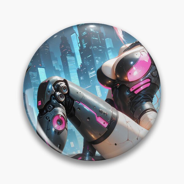 Item preview, Cyberpunk Android Anime Girl Neon Futuristic Sci Fi designed and sold by BorgSpareParts.