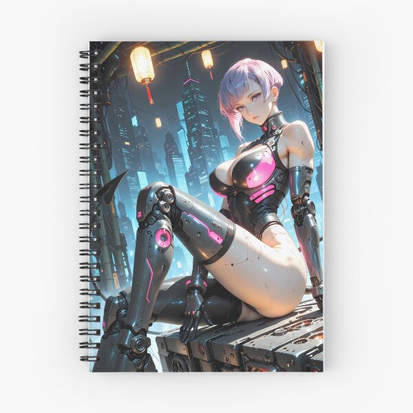 Item preview, Cyberpunk Android Anime Girl Neon Futuristic Sci Fi designed and sold by BorgSpareParts.