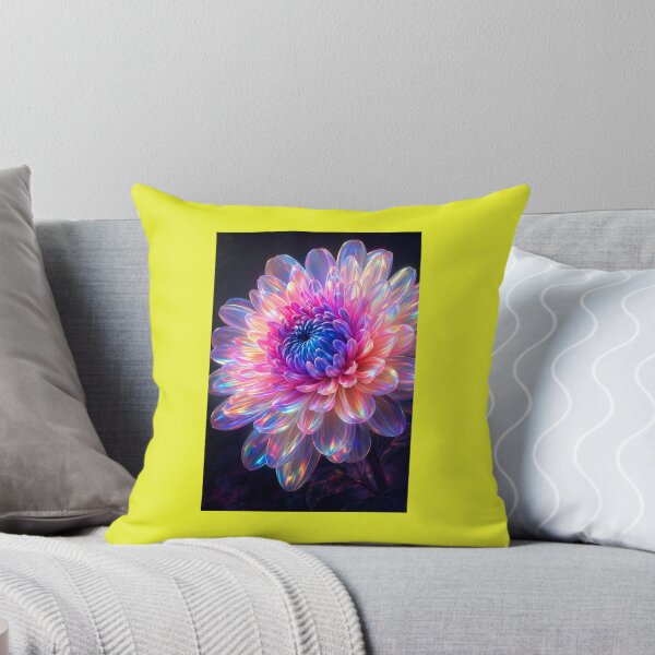 Item preview, Iridescent Neon Glass Flower – Futuristic Aesthetic Floral Art Sticker  designed and sold by vinothmech53.
