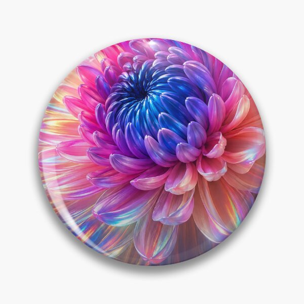 Item preview, Iridescent Neon Glass Flower – Futuristic Aesthetic Floral Art Sticker  designed and sold by vinothmech53.