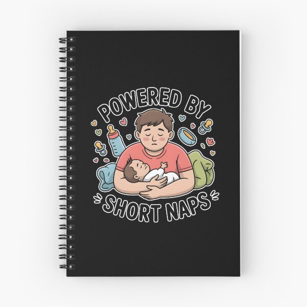Item preview, Powered By Short Naps Funny Parent Shirt New Mom Dad Sleep Deprived Humor designed and sold by ImaginedSpace7.