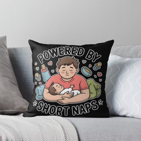 Item preview, Powered By Short Naps Funny Parent Shirt New Mom Dad Sleep Deprived Humor designed and sold by ImaginedSpace7.