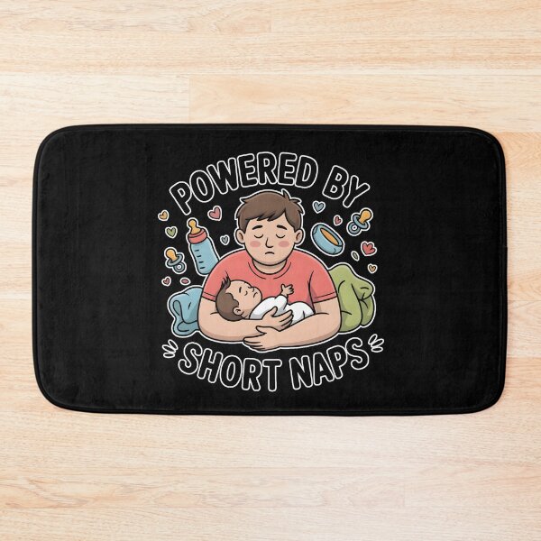 Item preview, Powered By Short Naps Funny Parent Shirt New Mom Dad Sleep Deprived Humor designed and sold by ImaginedSpace7.