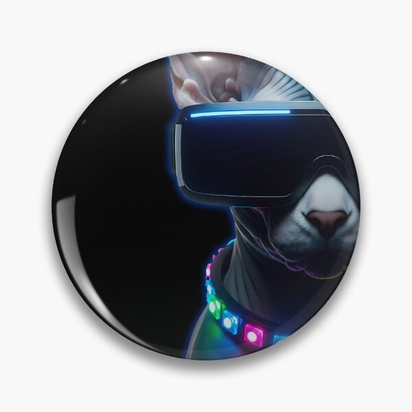 Item preview, Cyberpunk Sphynx Cat VR Goggles Synthwave Aesthetic designed and sold by powersunlight.