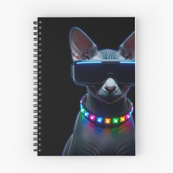 Item preview, Cyberpunk Sphynx Cat VR Goggles Synthwave Aesthetic designed and sold by powersunlight.