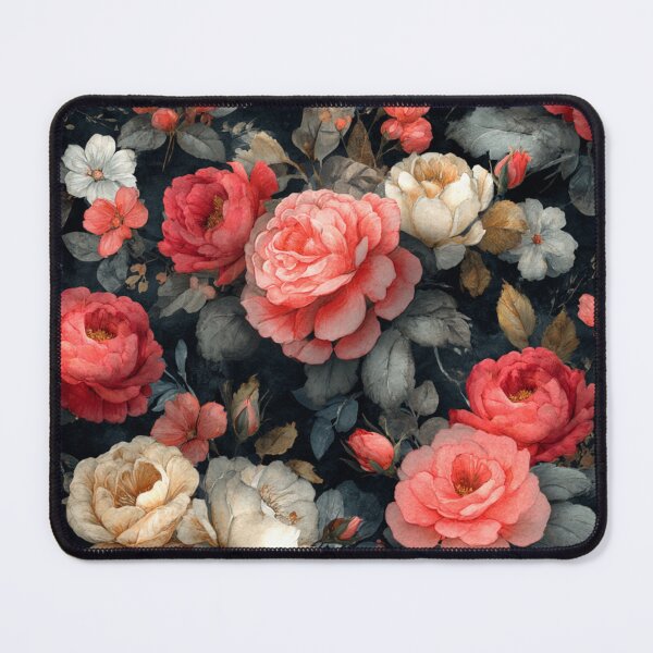 Item preview, Midnight Floral Pattern Vintage Watercolor Red White Roses designed and sold by GrinGalore.