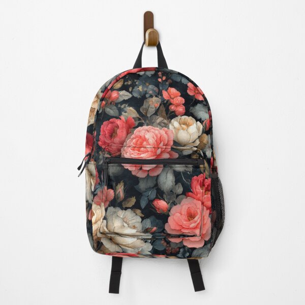 Item preview, Midnight Floral Pattern Vintage Watercolor Red White Roses designed and sold by GrinGalore.