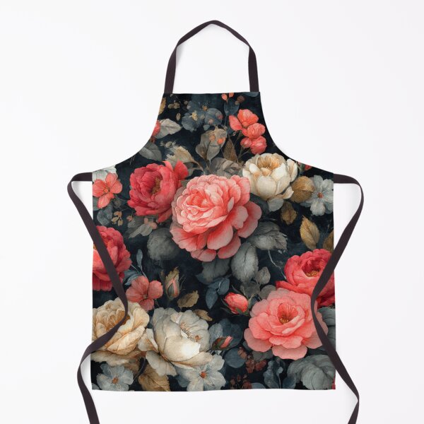 Item preview, Midnight Floral Pattern Vintage Watercolor Red White Roses designed and sold by GrinGalore.