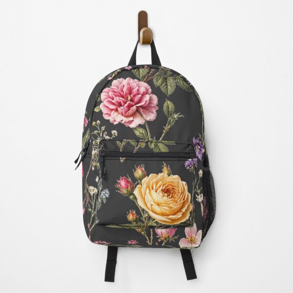 Item preview, Vintage Rose and Wildflower Pattern on Dark Anthracite designed and sold by HumanMess.