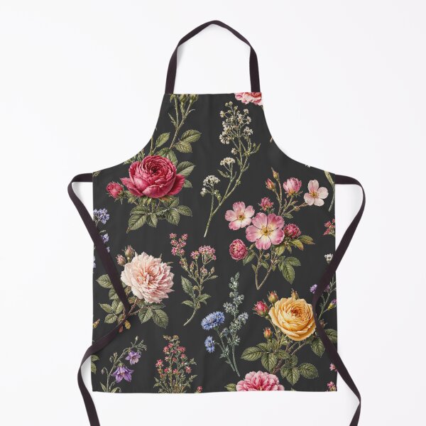 Item preview, Vintage Rose and Wildflower Pattern on Dark Anthracite designed and sold by HumanMess.