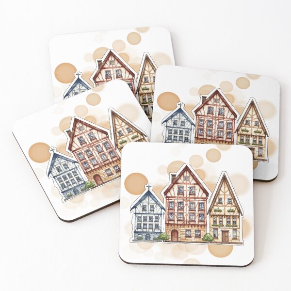 Item preview, Colorful Traditional German Houses Village Design designed and sold by iamKRUK.