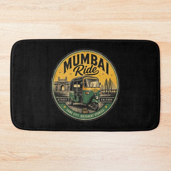 Item preview, Mumbai Auto Rickshaw Vintage Badge – Gateway of India & Bandra Worli Sea Link Street Culture Design designed and sold by Globalcitytees.