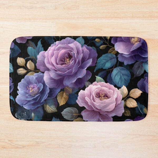 Item preview, Midnight Floral Pattern Vintage Watercolor Purple Roses designed and sold by GrinGalore.