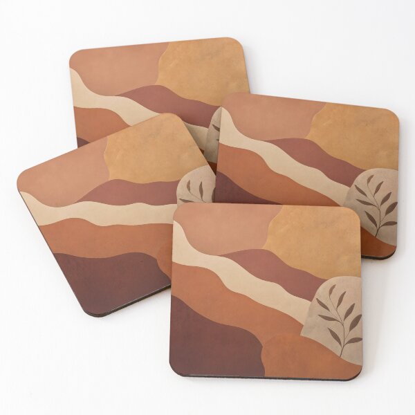 Item preview, Terracotta Earth Tone Abstract Organic Shapes with Branch designed and sold by Glitchart66.