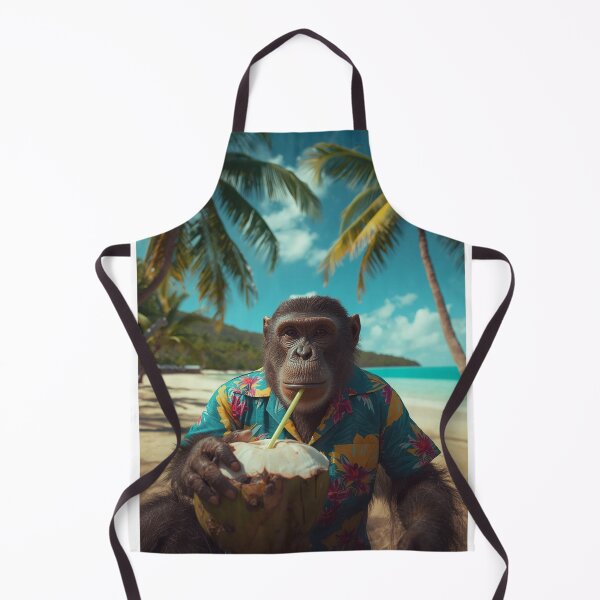 Item preview, Hawaiian Monkey Coconut Drink – Tropical Summer Vibes Sticker designed and sold by Mustangana.