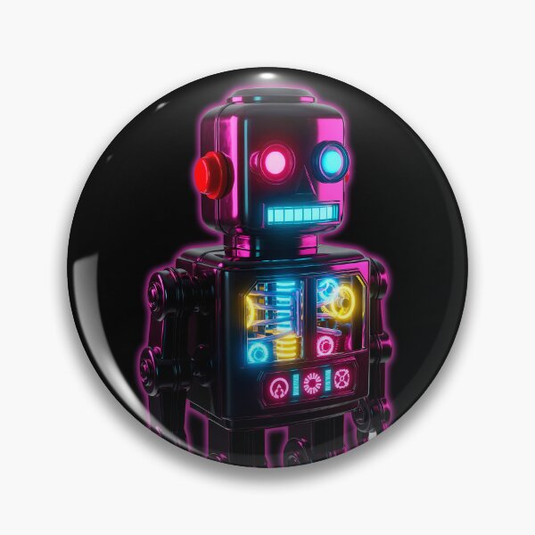 Item preview, Vintage Neon Tin Toy Robot Cyborg Aesthetic designed and sold by powersunlight.